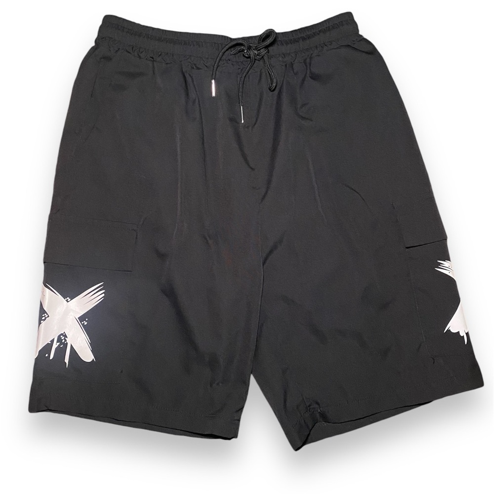SHEIN Black and casual drawstring shorts